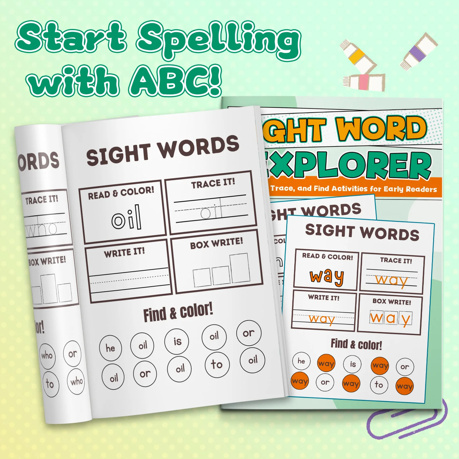 Kids Education Activities - كتاب تلوين الكلمات الإنجليزية للأطفال، بتصاميم