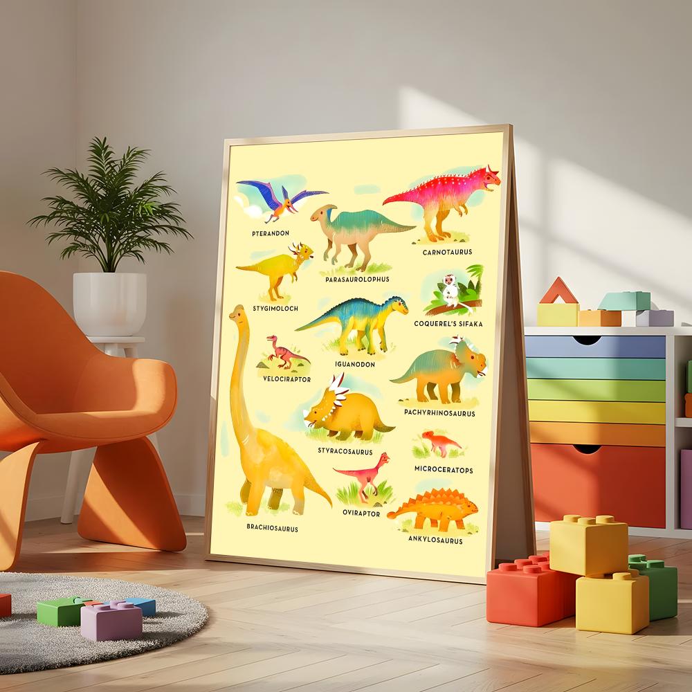 ملصق جداري تعليمي بتصميم ديناص - مراجعة Kids Education Name وسعره